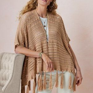 Soft Surroundings Crochet Cardi Sweater Topper-